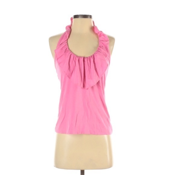 Lilly Pulitzer Pink Ruffle Halter Top XS - Picture 1 of 3